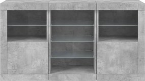 vidaXL Ντουλάπι με LED Γκρι Σκυροδέματος 123 x 37 x 67 εκ.