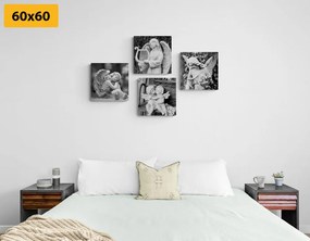 Σετ εικόνων παραδεισένιο δωμάτιο σε μαύρο & άσπρο - 4x 40x40