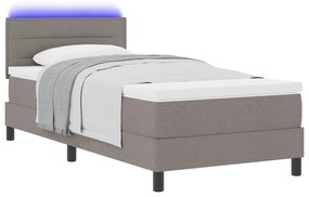 vidaXL Κρεβάτι με στρώμα και LED  Ταύρος 90x200 εκ. Υφάσματος