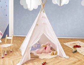 Παιδική Σκηνή Teepee Λευκή με διαστάσεις 120x120x160cm