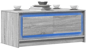vidaXL Τραπεζάκι Σαλονιού με Φώτα LED Γκρι Sonoma Επεξ. Ξύλο