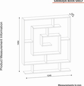 Βιβλιοθήκη Λευκό SARMASIK 124,8x22x149,04