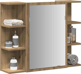 vidaXL Ντουλάπι Μπάνιου Τεχνίτης Δρυς 80x20,5x64 εκ Επεξεργασμένο Ξύλο