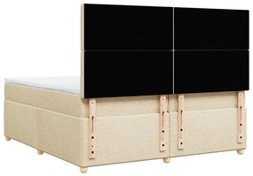 ΚΡΕΒΑΤΙ BOXSPRING ΜΕ ΣΤΡΩΜΑ ΚΡΕΜ 200X200 ΕΚ. ΥΦΑΣΜΑΤΙΝΟ 3291406