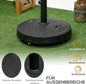 Βάση ομπρέλας Βάση ομπρέλας, αδιάβροχη, με ρόδες, Ø53 x 41H cm, μαύρο