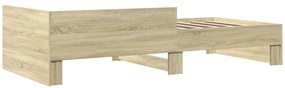 vidaXL Πλαίσιο Κρεβ. Χωρ. Στρώμα Sonoma Δρυς 90x200 εκ. Επεξ. Ξύλο