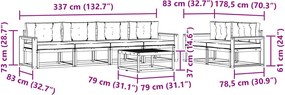 vidaXL Σειρά Καναπέ Εξωτερικού με μαξιλάρι 6 pcs Λευκό και Μπεζ