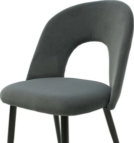 Καρέκλα Jonah pakoworld βελούδο ανθρακί-μαύρο πόδι