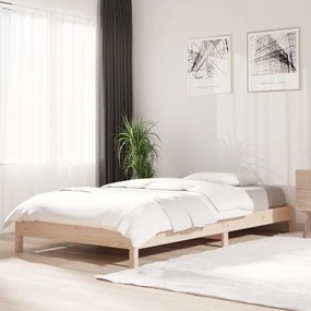 Κρεβάτι Στοιβαζόμενο 100 x 200 εκ. από Μασίφ Ξύλο Πεύκου - Καφέ