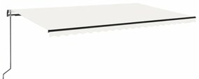 vidaXL Τέντα Αυτόματη με LED &amp; Αισθητήρα Ανέμου Κρεμ 500 x 300 εκ.