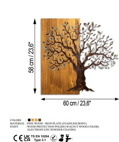 Decorative Wooden Wall Accessory Mysterious Tree - 371-A Multicolor
