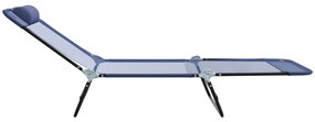 vidaXL Πτυσσόμενη ξαπλώστρα Ναυτικό μπλε 182 x 55 x 85.5 εκ. Textilene
