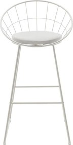 Σκαμπό μπαρ Seth μέταλλο λευκό-μαξιλάρι PVC λευκό 52x52x99 εκ.