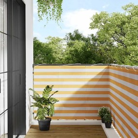 vidaXL Σήτα Μπαλκονιού Κίτρινη και Λευκή Ριγέ 120 x 1000 εκ.