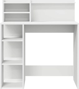 vidaXL Γραφείο με ράφι Λευκό 90 x 48 x 101,5 εκ. Επεξεργασμένο ξύλο