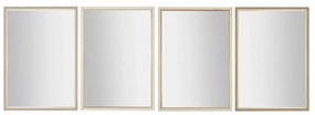 Τοίχο καθρέφτη Home ESPRIT Λευκό Καφέ Μπεζ Γκρι 66 x 2 x 92 cm 70 x 2 x 97 cm (4 Μονάδες)