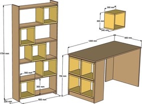 Study Desk &amp; Bookshelf Box - White, Yellow White
Yellow