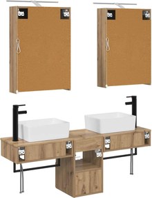 vidaXL Σετ Ντουλαπιών Μπάνιου 5 τμχ. Artisan Δρυς Επεξεργασμένο Ξύλο