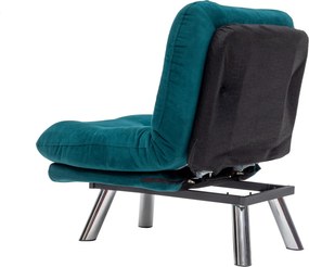 Πολυθρόνα-Κρεβάτι Πετρόλ Πράσινο MISA SMALL SOLO 78x70x85