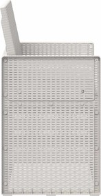 vidaXL Καρέκλες Εστιατορίου Κήπου 2 pcs Λευκό και Ανοιχτό Γκρι PP