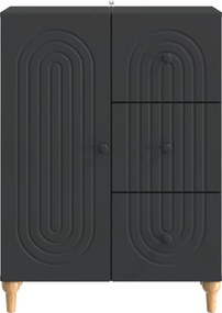 vidaXL Πλαϊνό γραφείο Μαύρο 66 x 34,5 x 90 εκ Επεξεργασμένο Ξύλο