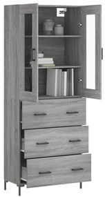 vidaXL Ντουλάπι Γκρι Sonoma 69,5 x 34 x 180 εκ. Επεξεργασμένο Ξύλο