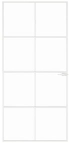vidaXL Εσωτερική Πόρτα Λευκή 93x201,5 εκ. Ψημένο Γυαλί&amp;Λεπτό Αλουμίνιο