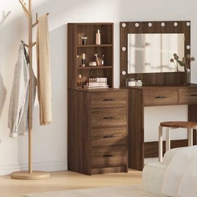 vidaXL Highboard Καφέ δρυς 40 x 41 x 135 εκ. Επεξεργασμένο ξύλο