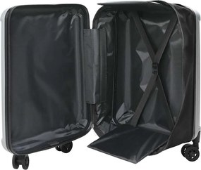 vidaXL Βαλίτσα με κλειδαριά Ασημί 43 x 27 x 66 εκ. ΑΒΣ Πλαστικό