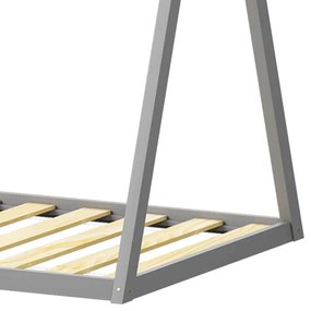 Παιδικό κρεβάτι Lilly τ.Montessori pakoworld ξύλο πεύκου σε γκρι απόχρωση 90x190εκ