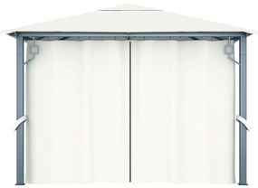 vidaXL Κιόσκι με Κουρτίνα Κρεμ 300 x 300 εκ. Αλουμινίου