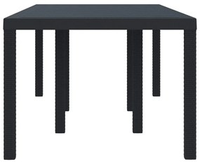 vidaXL Τραπέζι Κήπου Ανθρακί 200 x 100 x 73 εκ. συνθετικό ρατάν