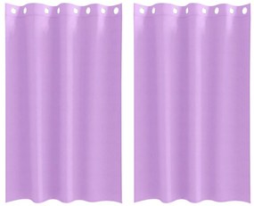 vidaXL Κουρτίνες με κουρτίνες 2 pcs Μοβ Πολυεστέρας