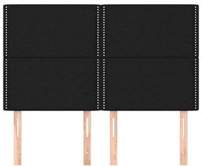 vidaXL Κεφαλάρια Κρεβατιού 4 τεμ. Μαύρα 72x5x78/88 εκ. Υφασμάτινα