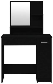 Μπουντουάρ με Καθρέφτη Μαύρο 86,5 x 35 x 136 εκ. - Μαύρο
