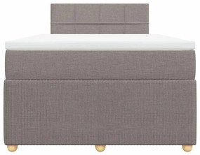 vidaXL Κρεβάτι Boxspring με Στρώμα Taupe 120x200 εκ. Υφασμάτινο