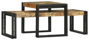 vidaXL Τραπεζάκι σαλονιού 2 pcs Καφέ 48 x 40 x 40 εκ Μασίφ ξύλο μάνγκο