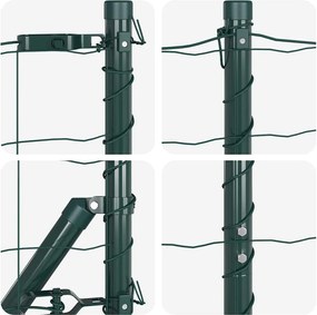 vidaXL Τεντώτο με στήριγμα Πράσινο 1,2 x 10 m Ατσάλι