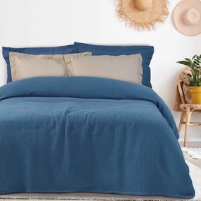 Κουβέρτα Πικέ 0472 Blue Das Home Queen Size 220x240cm 100% Βαμβάκι