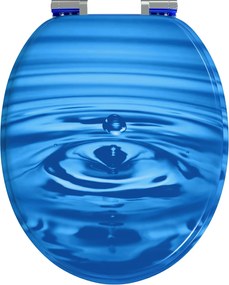 vidaXL Μαλακή κλειστή λεκάνη Μπλε Σταγόνα 44 x 38 εκ. Πίνακας MDF