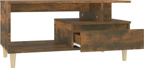 vidaXL Τραπεζάκι Σαλονιού Καπνιστή Δρυς 90x49x45 εκ. Επεξεργασμ. Ξύλο