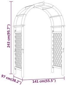 vidaXL Αψίδα με Καφασωτό 141x97x243 εκ. Εμποτισμένο Μασίφ Ξύλο Πεύκου