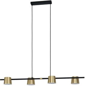 Φωτιστικό Οροφής - Ράγα Altamira 39985 115,5x21x150cm 4xGu10 4,6W Black-Brass Eglo Ατσάλι,Πλαστικό