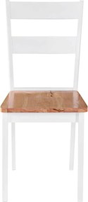 vidaXL Καρέκλες Τραπεζαρίας 4 τεμ. Λευκές Μασίφ Ξύλο Καουτσουκόδεντρου