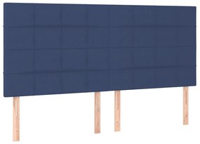vidaXL Κρεβάτι Boxspring με Στρώμα &amp; LED Μπλε 160x200 εκ. Υφασμάτινο