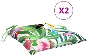 vidaXL Μαξιλάρια Καρέκλας 2 τεμ. Πολύχρωμα 40 x 40 x 7 εκ. Υφασμάτινα