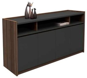 Ντουλάπι ADVANCE 169x40x80cm Σκ.Καρυδί/Γκρι