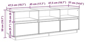 Έπιπλο Τηλεόρασης Καφέ Κεριού 140x37x50 εκ. Μασίφ Ξύλο Πεύκου - Καφέ