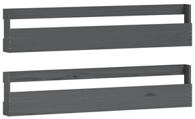 vidaXL Παπουτσοθήκες Επιτοίχιες 2 τεμ. Γκρι 110x9x23 εκ. Μασίφ Πεύκο