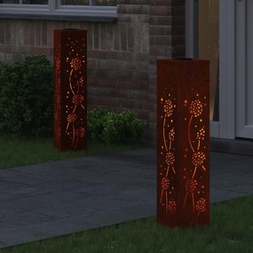 vidaXL Ηλιακό LED Φως Δρόμου 2 pcs Θερμό λευκό 18 x 18 x 80 εκ.